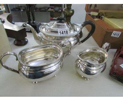 A silver plated 3 piece tea service