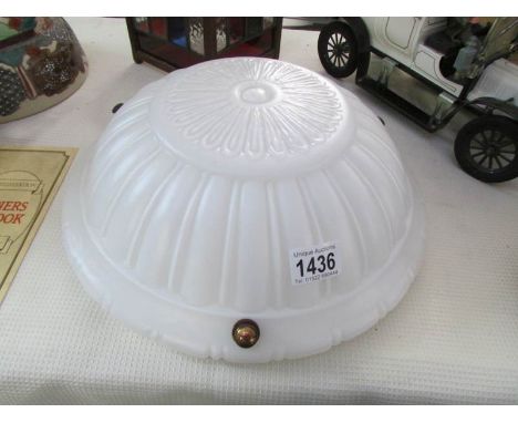 An art deco milk glass uplighter lamp shade
