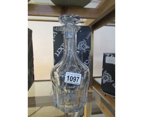 A boxed Belgian Val Saint Lambert signed decanter