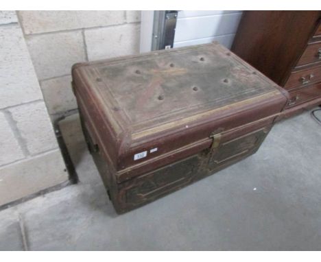 A tin trunk