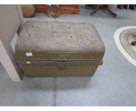 A tin trunk