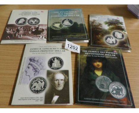 5 Morgan Barber coin sets being 'Flowing Hair 1765', 'Indian Princess 1871', '1879 Pattern'. '1836 Gobrecht' and 'Famous 1863