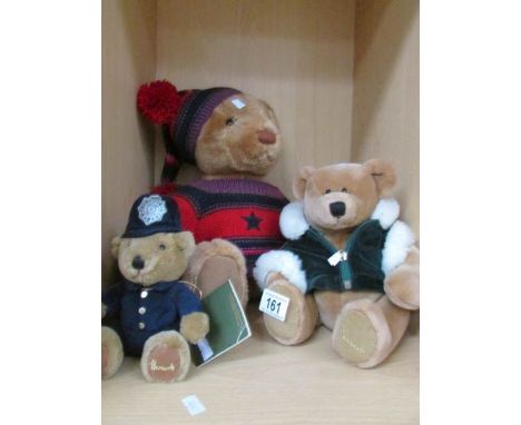 3 Harrod's teddy bears and a jig saw puzzle of bears tea party