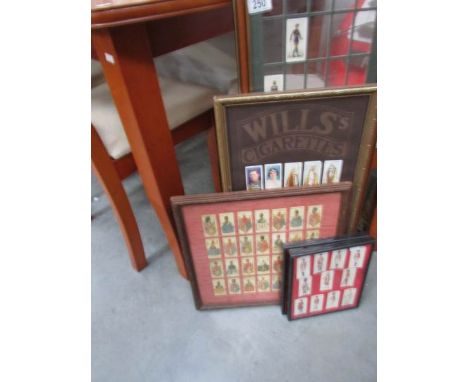A quantity of framed and glazed cigarette cards