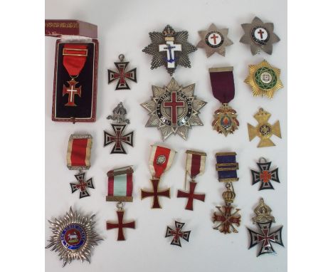 A MASONIC JEWEL IN THE FORM OF A STAR Order of the Knights Templar, the central reserve with "Non Noblis Domine", Birmingham 
