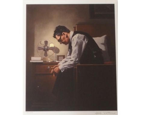 •JACK VETTRIANO OBE (SCOTTISH B. 1951) THE WEIGHT Limited edition giclee print, signed and numbered 136/250, 36 x 30cm (14 x 