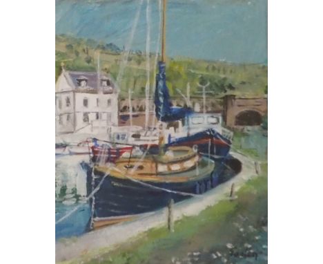 •DELNY GOALEN (SCOTTISH CONTEMPORARY) BOWLING BASIN Oil on canvas, signed, 30.5 x 25.5cm (12 x 10") Inscribed with title on l