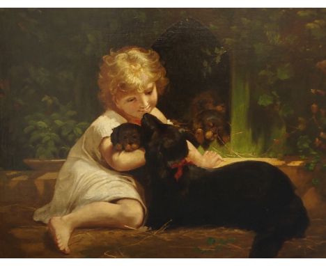 BRITISH SCHOOL (19TH CENTURY)A HAPPY FAMILYOil on canvas, 87 x 113cm (34 1/4 x 44 1/2") Condition Report: The canvas appears 