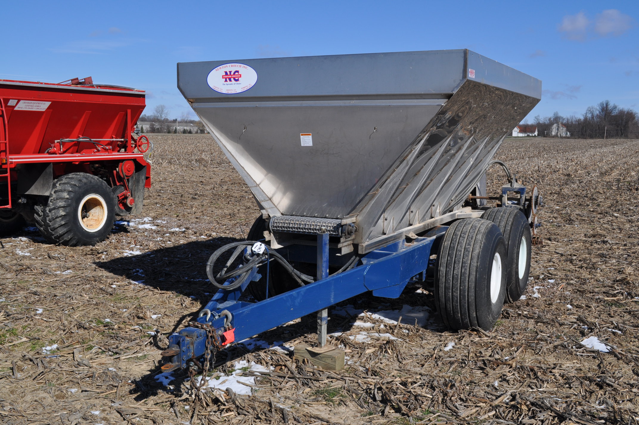 8 Ton Newton Crouch Pull Type Lime And Fertilizer Spreader Tandem Axle   Original 