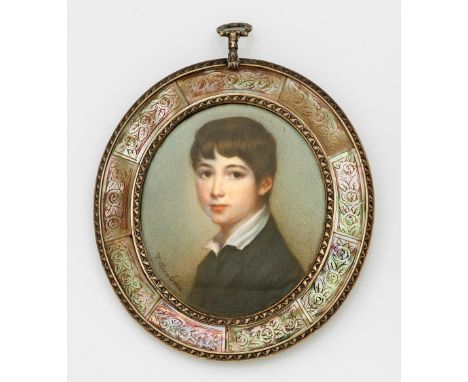 William Essex(1784 - 1869 Brighton)Miniatur-KnabenbildnisBrustbildnis nach links, Gesicht frontal. Lebensnahe Darstellung ein