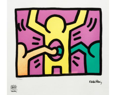 Keith Haring(1958 Reading - 1990 New York) nach"Pop Shop I: One Plate". OriginaltitelFarbserigraphie/Bütten. Nummeriert 91/30