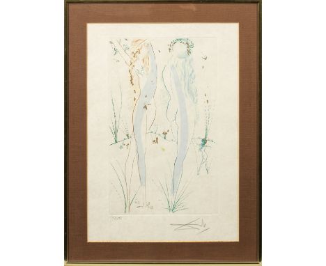 Salvador Dalí(1904 Figueras - 1989 ebenda) nach "Kehr zurück, Sulamit". OriginaltitelRadierung mit Pochoir und Goldauflage/Ja