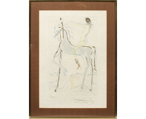 Salvador Dalí(1904 Figueras - 1989 ebenda) nach"Die Geliebte ist schön wie eine Pferdeherde". OriginaltitelRadierung mit Poch