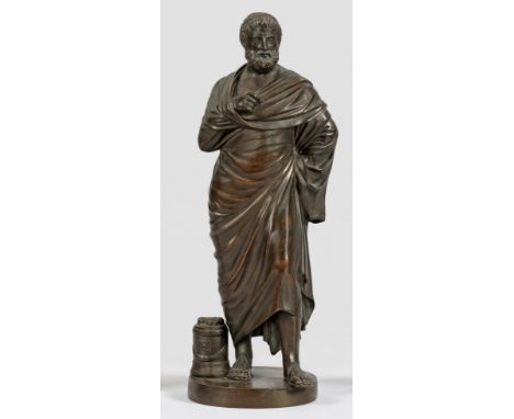 Italienischer Bildhauer(Tätig im 19. Jh.)Statuette des SophoklesBronze, dunkelbraun patiniert. Grand Tour-Objekt. Im Detail f