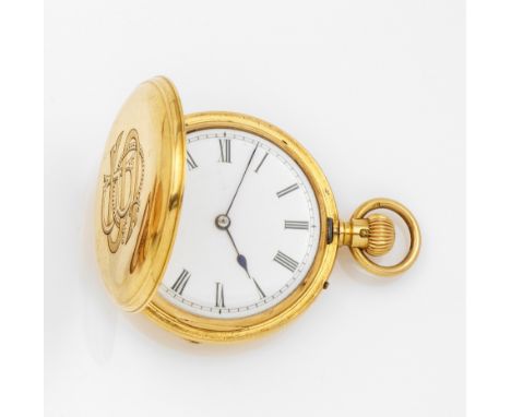 Englische SavonettetaschenuhrEngland. London. 1871. Gold, gest. 18 k, Gehäusemacherpunze FM und Nr. 5294. Glattes Savonettege