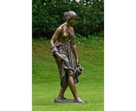 Ludwig Wilhelm Wichmann(1788 Potsdam - 1859 Berlin)"Wasserschöpferin". OriginaltitelGroße Bronze, in unterschiedlichen Braunt
