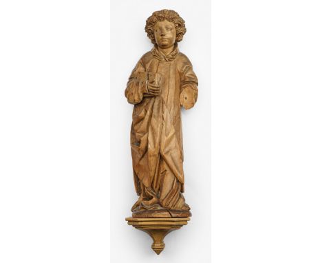 Südwestdeutscher Bildhauer der Spätgotik(Tätig um 1480-1500 wohl in Heilbronn)Hl. StephanusLindenholz, dreiviertelrund geschn