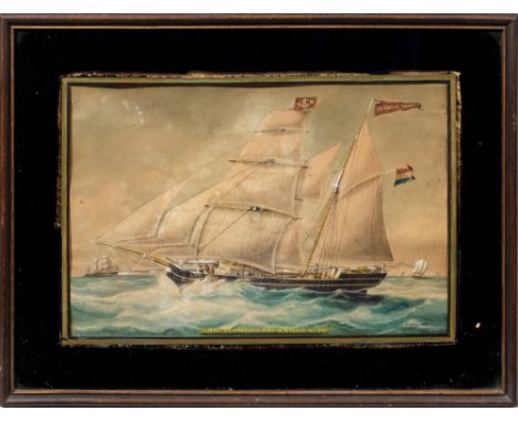 Jacob Spin(1806 Amsterdam - 1875 ebenda)Kapitänsbild der "Albrecht Frederik" auf hoher, rauer SeeDarstellung des niederländis