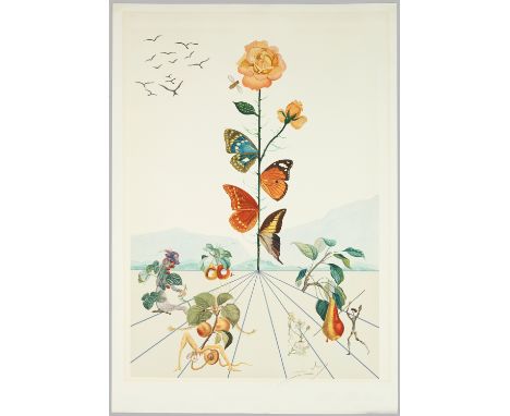 Salvador Dalí(1904 Figueras - 1989 ebenda)"Flordali II". OriginaltitelFarblithographie mit Prägedruck/Arches-Velin (Wasserzei