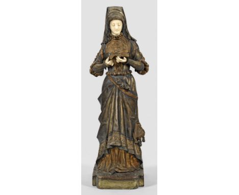Georges Omerth(Französischer Bildhauer. Tätig um 1895-1925)Lesende junge Dame in burgundischer TrachtBronze, in Brauntönen pa