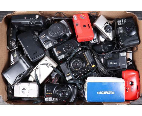 A Tray of Compact Cameras, manufacturers including Canon, Pentax, Konica, Kodak and other examples, all untested, AF