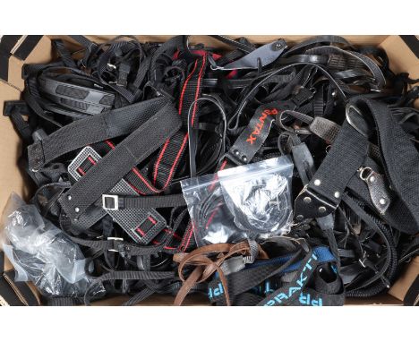 A Tray of Camera and Bag Straps, more than 50 examples, most branded, names including Canon (5), Kenro, Konica Minolta, Minol