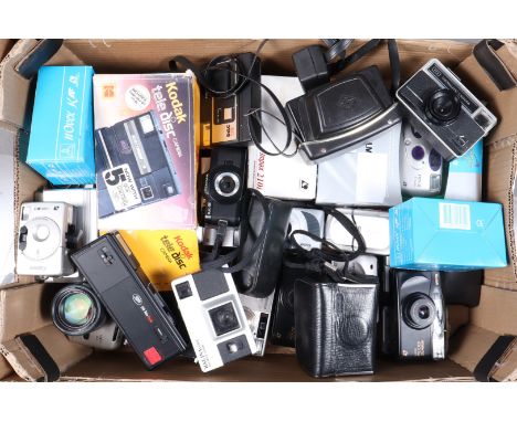 A Tray of APS  and 110 Cameras, manufacturers including Canon, Fujifilm, Olympus, Samsung, Minolta, Konica and other examples