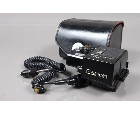 A Canon Booster T Finder, for Canon F-1, untested, body G-VG, light wear, elements G-VG, with cable, in canon case