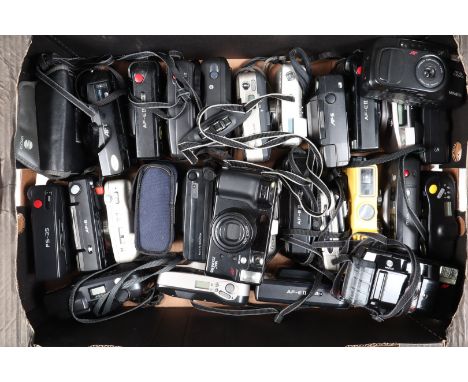 A Tray of Minolta Compact Cameras, 30 approx examples; models including AF-E, AF-EII, AF-S, FS-35, Riva AF35, Riva AF35c, Riv