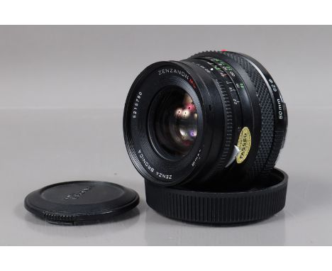 A Zenza Bronica Zenzanon MC 50mm f/2.8 Lens, ETR etc mount, serial no 5215790, barrel G, light wear, elements F-G, haze, with