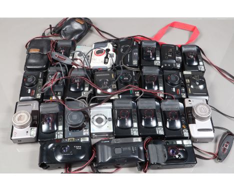 A Tray of Canon Compact Cameras, 30 approx examples; models including Power Shot A95, Sure Shot A1, Sure Shot Supreme, Sure S