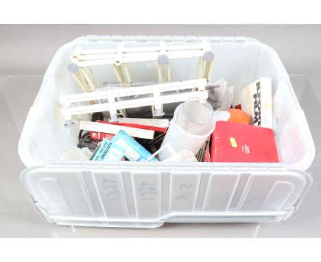 Darkroom Equipment, including a Paterson Super System 4 developing tank, jugs, graduate cylinders, funnels, a safelight, an I