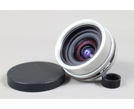 A Navitar Platinum Series 25mm f/8  Video Lens, C mount, serial no 1-12955, barrel G-VG, light wear, elements VG, with front 