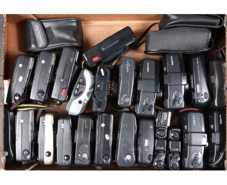A Tray of Chinon and Goldline Compact Cameras, Chinon cameras including Bellami, Auto 3501, BF 200DB, ZC 200, Pocket Zoom (10