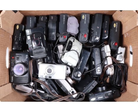 A Tray of Canon Compact Cameras, 28 approx examples; models including Sure Shot Z155, Sure Shot 60 Zoom, Snappy EZ, Sure Shot