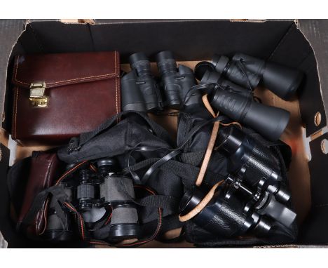 A Group of Binoculars, including a pair of Ross 8 x 35 Solaross, Breaker Cobra model 750, Halina 8 x 30 Discovery, Viking 10 