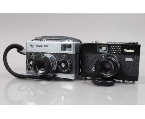 A Rollei B35 Compact 35mm Camera, serial no 4628473, made in Singapore, body F, model designation rubbed off, shutter working