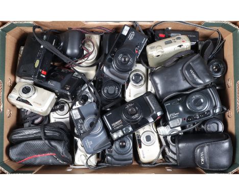 A Tray of Yashica Compact Film Cameras, 28 approx examples; models including T-AF, T-AF DX, J-Mini, Zoomtec 90, Zoomate 140, 