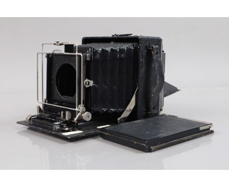 A Silar 9 x 12cm Folding Technical Camera Body, probably made by Perka or Linhof circa 1930, body G, drop bed, long extension