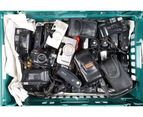 A Tray of Canon Compact Cameras, 35 approx examples; models including Sure Shot, Sure Shot AF-7, Sure Shot 85 Zoom, Sure Shot