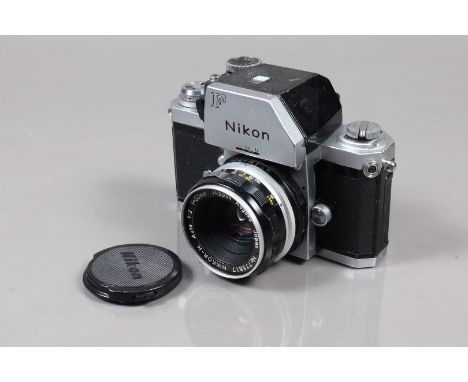 A Nikon F Photomic FTN SLR Camera, chrome, serial no 7113958, shutter working, meter untested, self timer working, body G, di