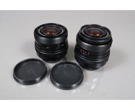 Two Carl Zeiss Jena MC Flektogon 35mm f/2.4 Lenses, both M42 mount,  serial no 64242, barrel G, light wear, elements G-VG and