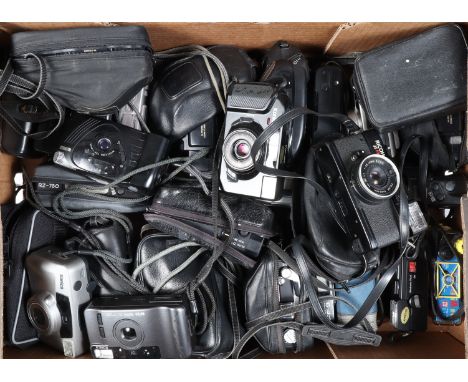 A Tray of Konica and Ricoh Compact Cameras, Konica cameras including Aiborg Super Zoom 35-105, Z-UP 70 Super, Z-UP 80 Super Z