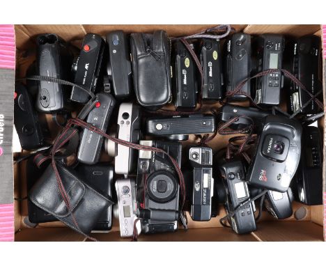 A Tray of Nikon and Other Compact Cameras, Nikon cameras including RD, RF, TW AF, TW Zoom (11), Canon cameras including Prima