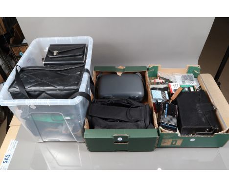 Two Boxes of Cameras and Related Items, including compact digitals, disk cameras, two JVC video cameras, shutters, flash unit