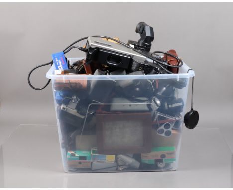 Cameras and Related Items, including a Polaroid 120, a Hitachi VK-c800 video camera, a Kodak 8, Ilford Elmo, a Zeiss Ikon Mov