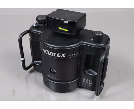 A Noblex PRO 06/150F Panoramic Camera, shutter working, camera appears to function as should, body G, light surface wear, wit