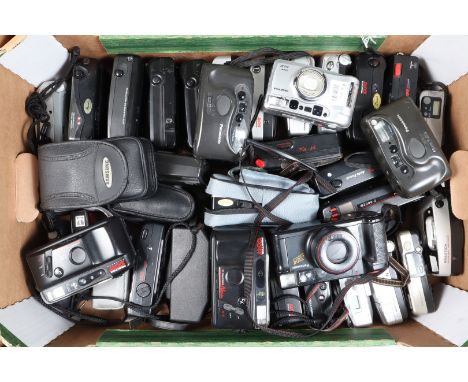 A Tray of Praktica and Other Compact Cameras, Praktica cameras including SK600 Autofocus, Sport Databack, Sport Royale, Sport