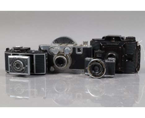 A Small Group of Vintage Cameras, a Mercury II, shutter working, an Agfa P016 Clipper, shutter working, an Agfa Karat 6.3 and