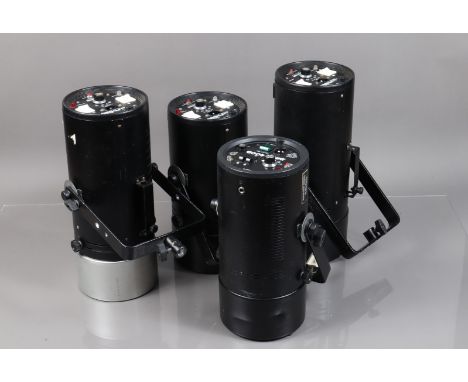 Studio Equipment, a Bowens Monolite 400E, a 400D and two 800E flash heads, untested, Manfrotto 052B, 100 light stands, umbrel